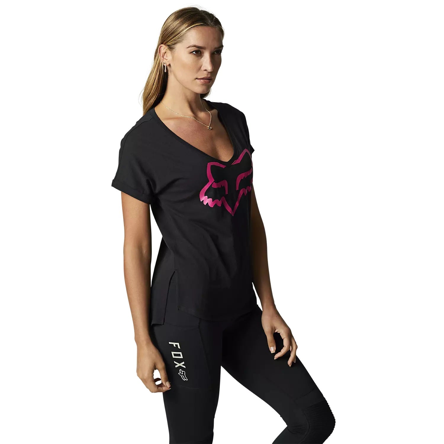 Polera Mujer FOX RACING Boundary Negra Rosada