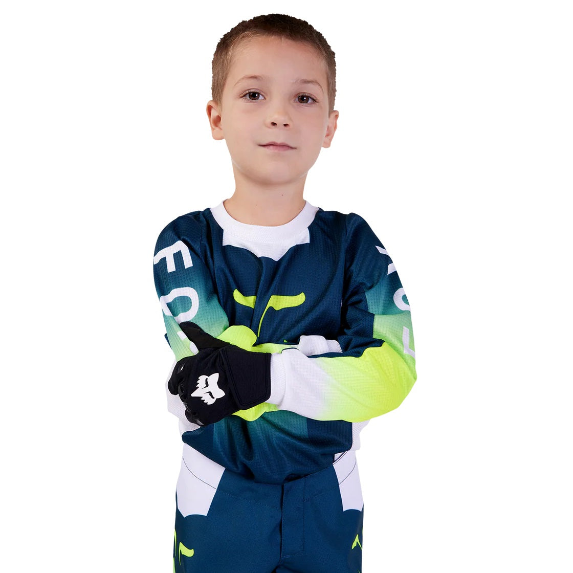 Jersey Infantil FOX RACING 180 FLORA Azul Flúor