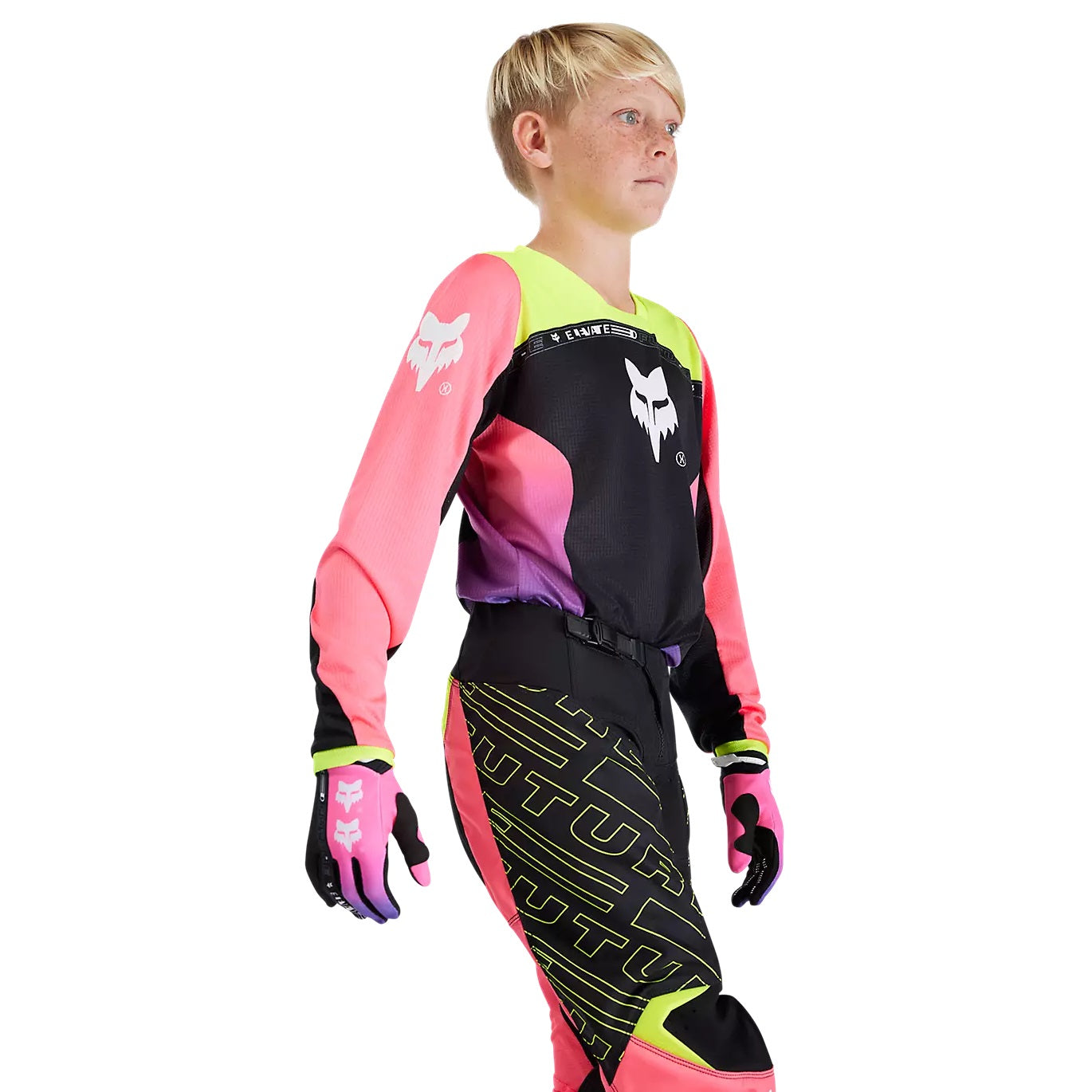 Jersey Niño FOX RACING 180 ELEVATED Negra Flúor