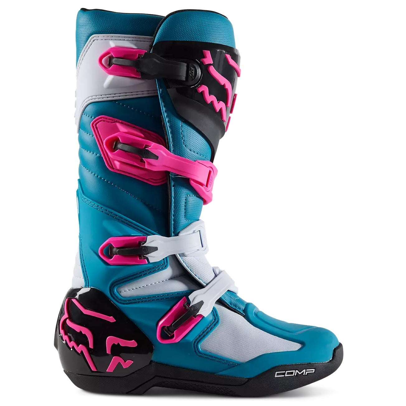 Botas FOX RACING COMP 2025 Mujer Celeste Rosada