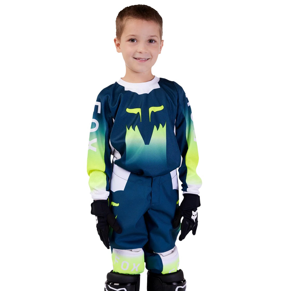 Jersey Infantil FOX RACING 180 FLORA Azul Flúor