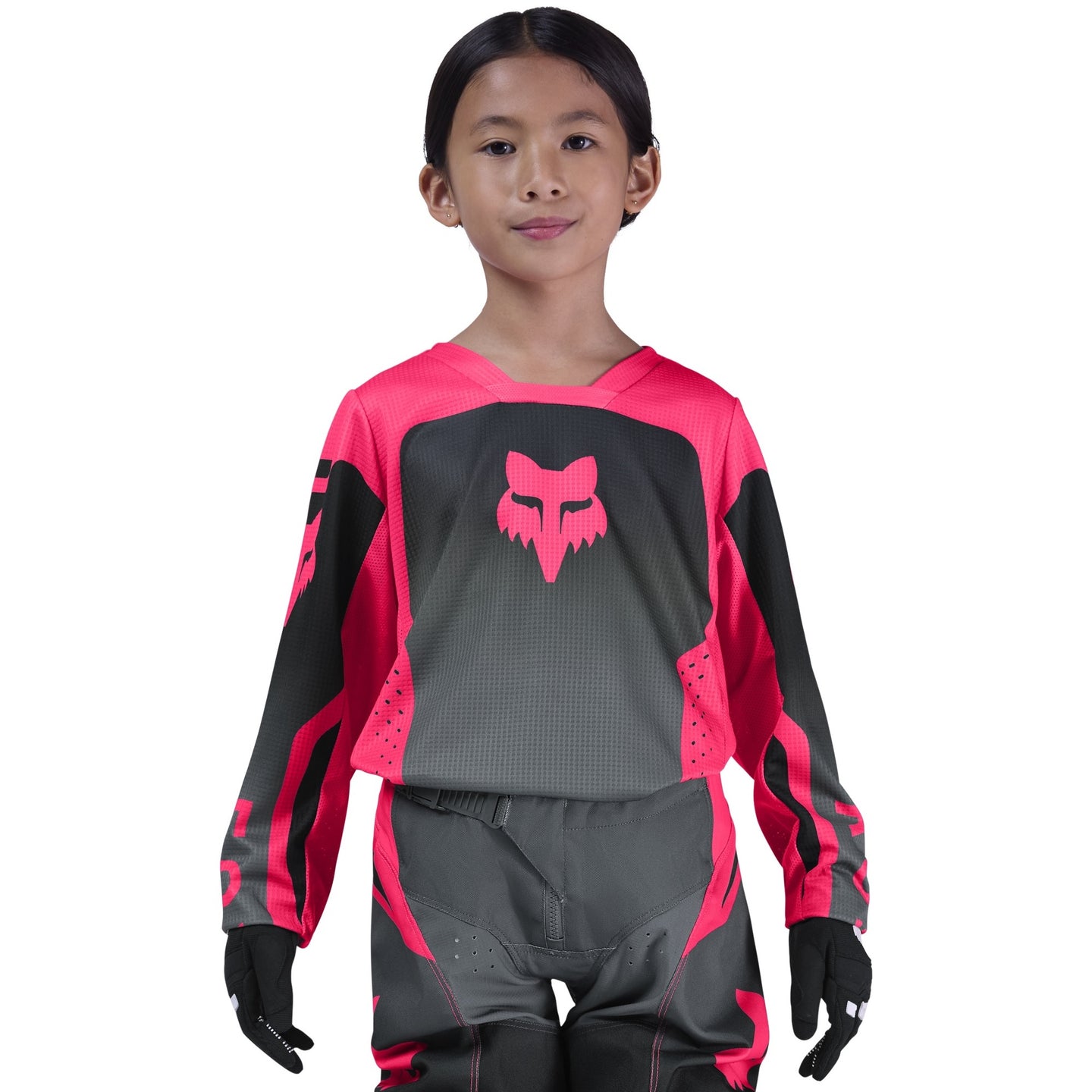 Jersey Infantil FOX RACING 180 SHIELD Negra Rosada