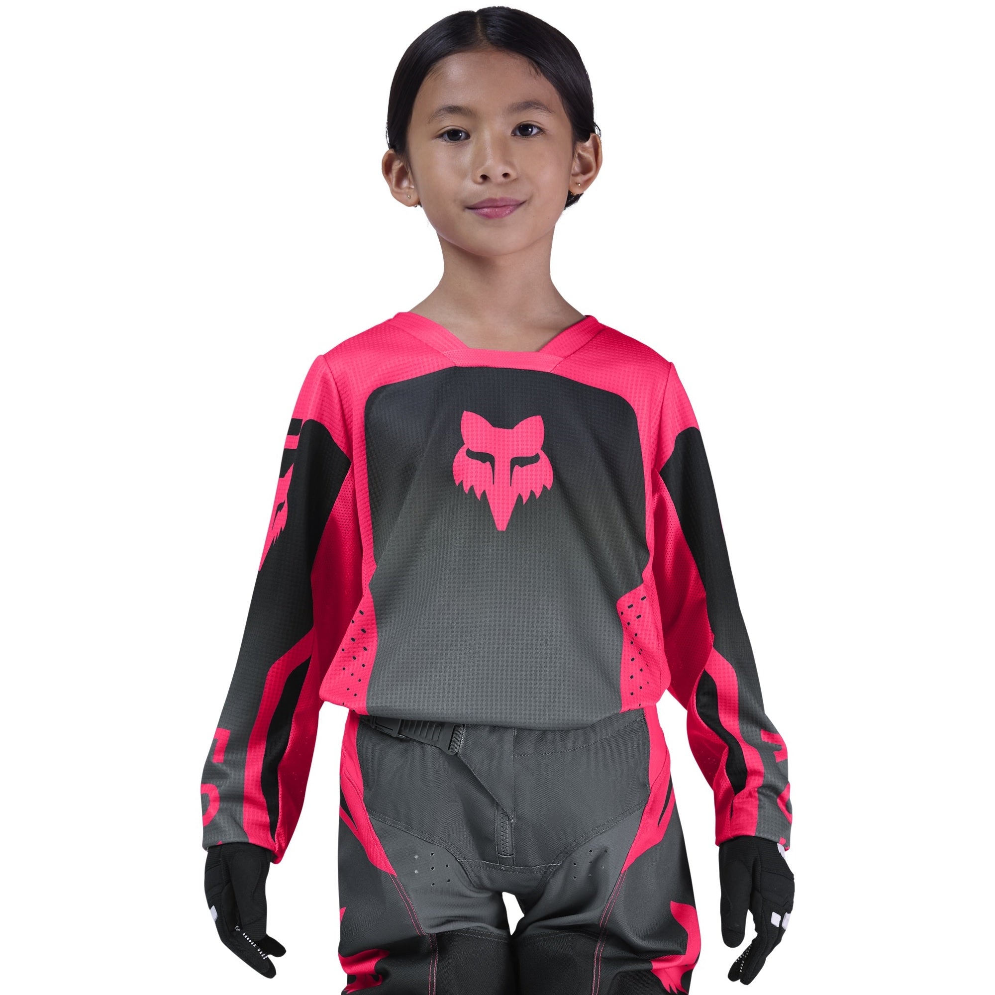 Jersey Infantil FOX RACING 180 SHIELD Negra Rosada