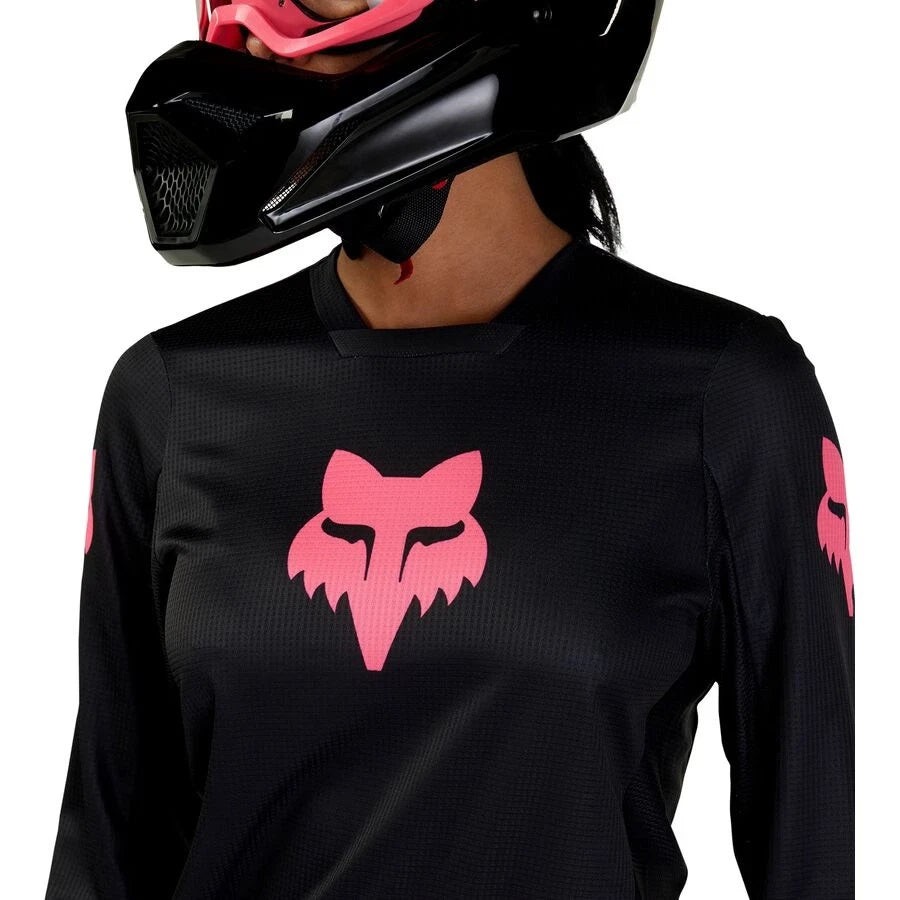 Jersey Mujer FOX RACING 180 BLACKOUT Negra Rosada