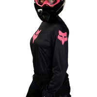 Jersey Mujer FOX RACING 180 BLACKOUT Negra Rosada