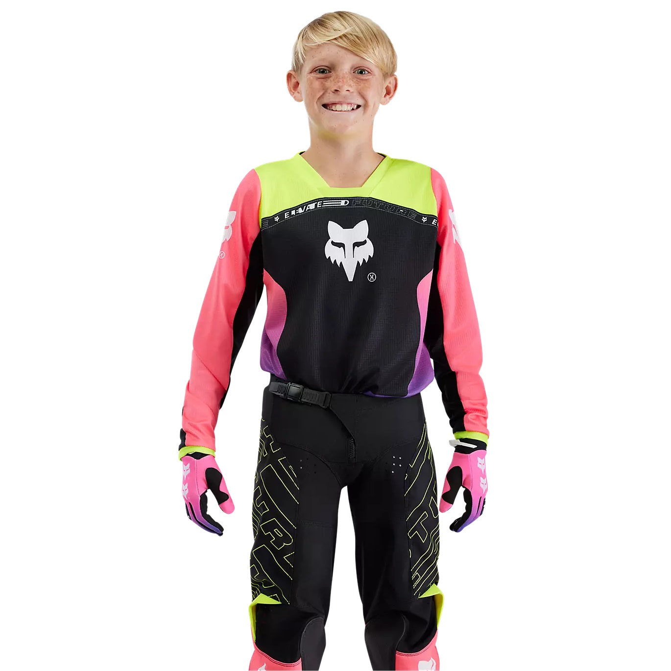 Jersey Niño FOX RACING 180 ELEVATED Negra Flúor
