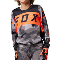 Jersey Niño FOX Racing 180 BNKR Naranja Camo