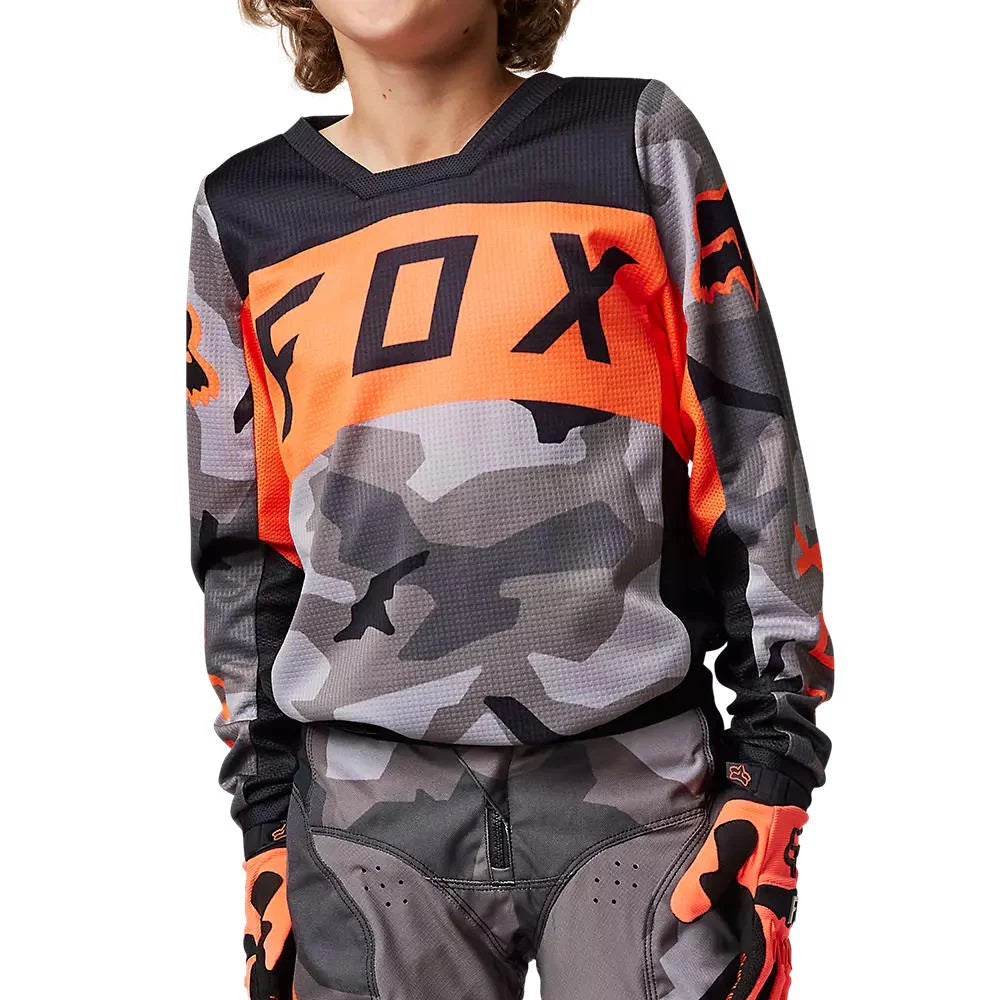 Jersey Niño FOX Racing 180 BNKR Naranja Camo