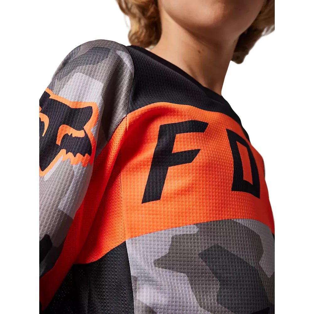 Jersey Niño FOX Racing 180 BNKR Naranja Camo
