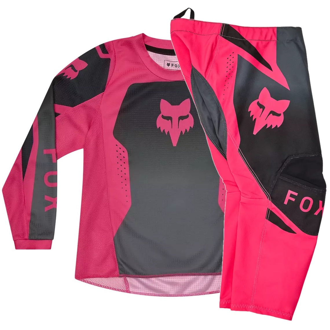 Traje Infantil FOX RACING 180 SHIELD Negro Rosado